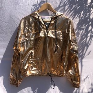 Metallic gold windbreaker